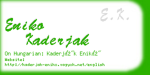eniko kaderjak business card
